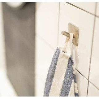 Klebehaken aus gebürstetem Stahl