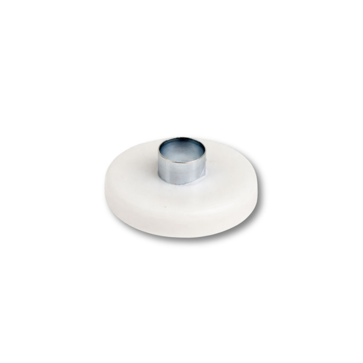 Rörnit med gummiyta vit