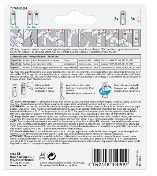 Klebebildaufhänger, Klebend